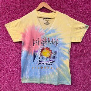 Def Leppard Pyromania Album Cover Keyhole Womens Tie Dye M